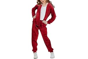 Woolicity Girls Sweatsuits Set Velour Tracksuit 2 Piece Outfits Zip Up Hoodies and Pants Sportswear Jogging Set