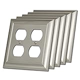 [5 Pack] BESTTEN Satin Nickel Zinc Alloy 2 Gang