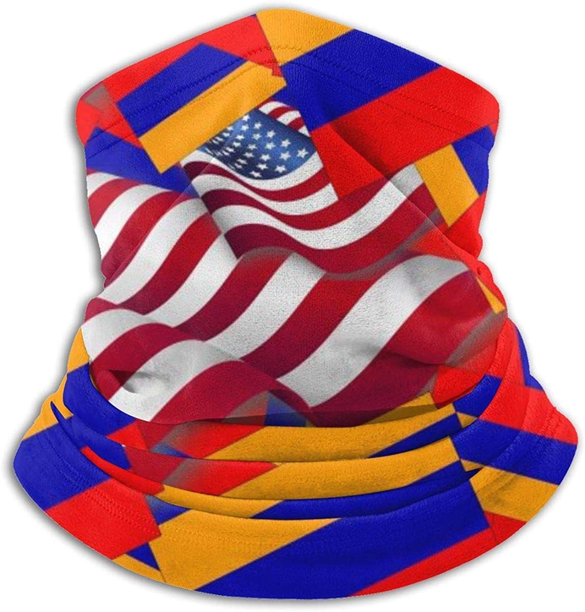 uytrgh Armenia Flag With America Flag Scarf Neck Warmer Soft Microfiber Headwear Face Scarf Mask For Cold Weather Winter Outdoor Sports vogue 1754