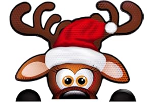 Bigtime Signs Jumbo Reflective Magnetic Santa's Helper Reindeer Face Car Decorations Kit - Funny Holiday Automotive Magnet (Reindeer)