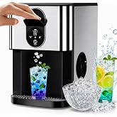 Antarctic Star Countertop Nugget Ice Maker, 44lbs/24H (Silver) | Chewable Sonic Crushed Ice Machine with Press-Button Dispensing, 2.4L Manual Tank and Self-Cleaning for Home or Office