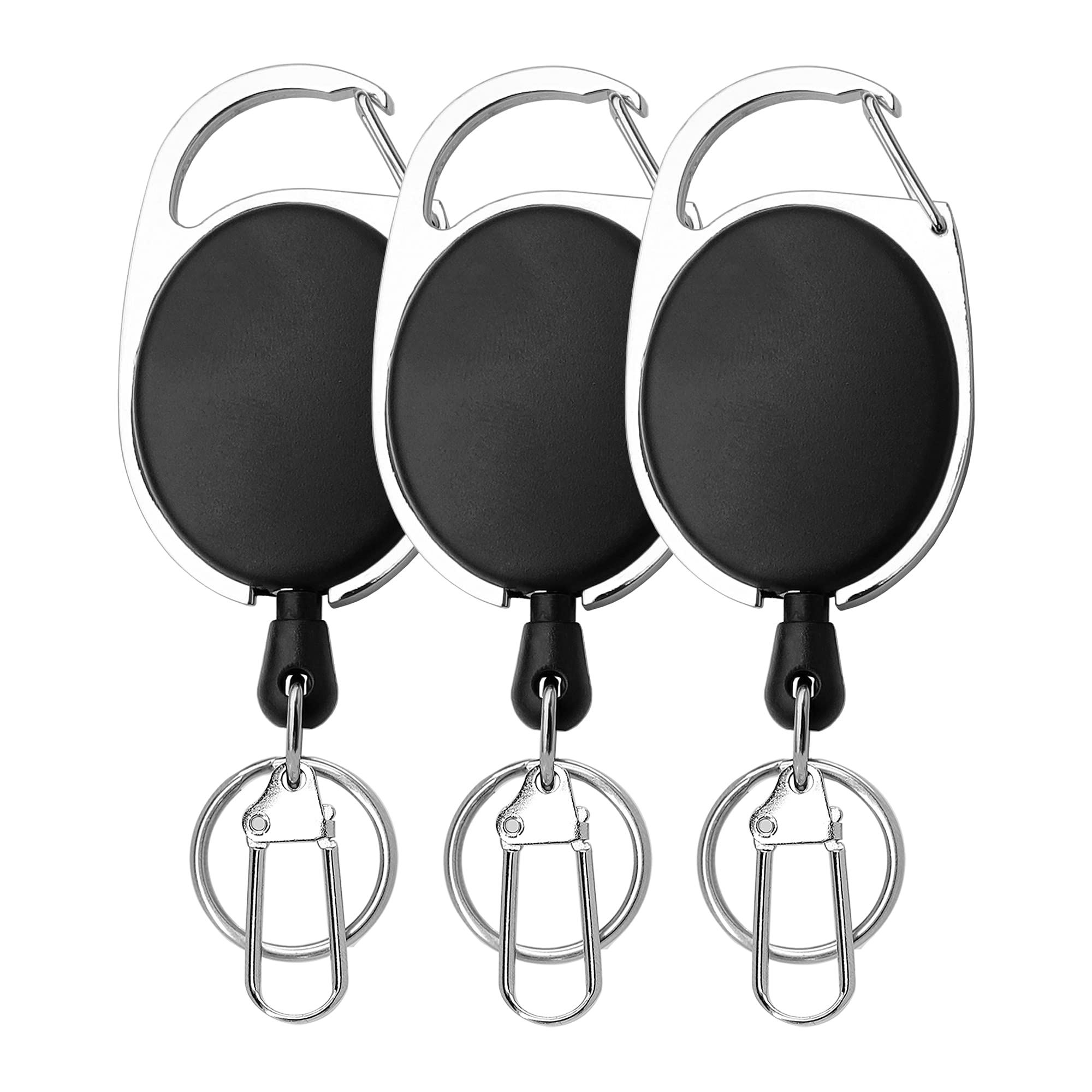 SAMSFX Fly Fishing Zinger Retractor for Gear Tools Holder 3PCS (Retractor with Ordinary Clips)