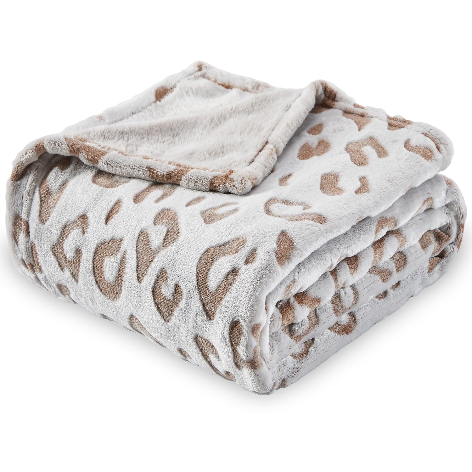 SOCHOW Uragiri Flannel Fleece Throw Blanket, Lightweight Super Soft Cozy Plush Bed Blanket, 127cm × 150cm, Brown Leopard
