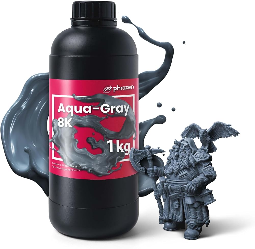 Phrozen Aqua-Gray 8K Resin 1kg 405nm UV Standard Photopolymer High Precision
