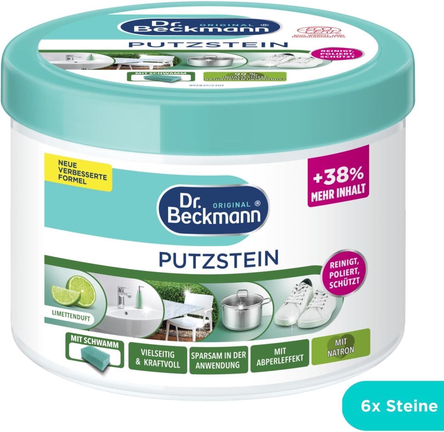 Dr. Beckmann Putzstein | Universalreiniger für den ganzen Haushalt | inkl. Putzschwamm | 550 g 5