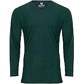 Men's Tall Slim-Fit Long Sleeve Crewneck T-Shirt, Super Soft Poly Blend Long Tee