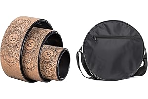 Aiweitey Back Roller Set, Cork Yoga Wheel for Backbends Pain Relief Massages Muscle Pilates Relaxation Balance with Bag.