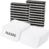 CEZOOWYEX 30 Pack Blank Name Tag, Magnetic Name Tags Name Badge, 1.5 x 2.87 Inch Reusable DIY Plastic Name Label Holders with Magnetic Backing for Personalized Shirts School Office