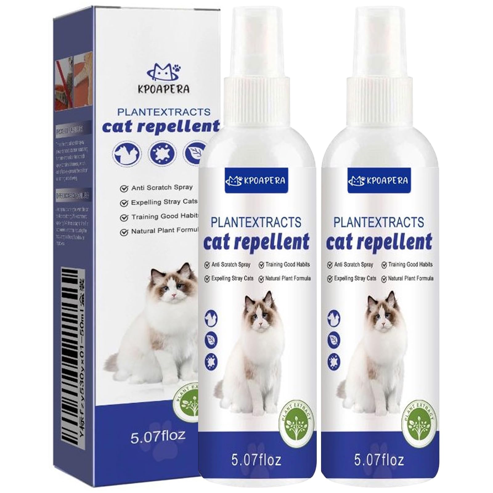 Photo 1 of KPOAPERA Cat Deterrent Spray - Indoor Effective Cat Deterrent to Keep Cats Away, Stop Cat Urination and Scratching - Training Aid for Furniture, Sofas, Rugs, Curtains (White, 2)