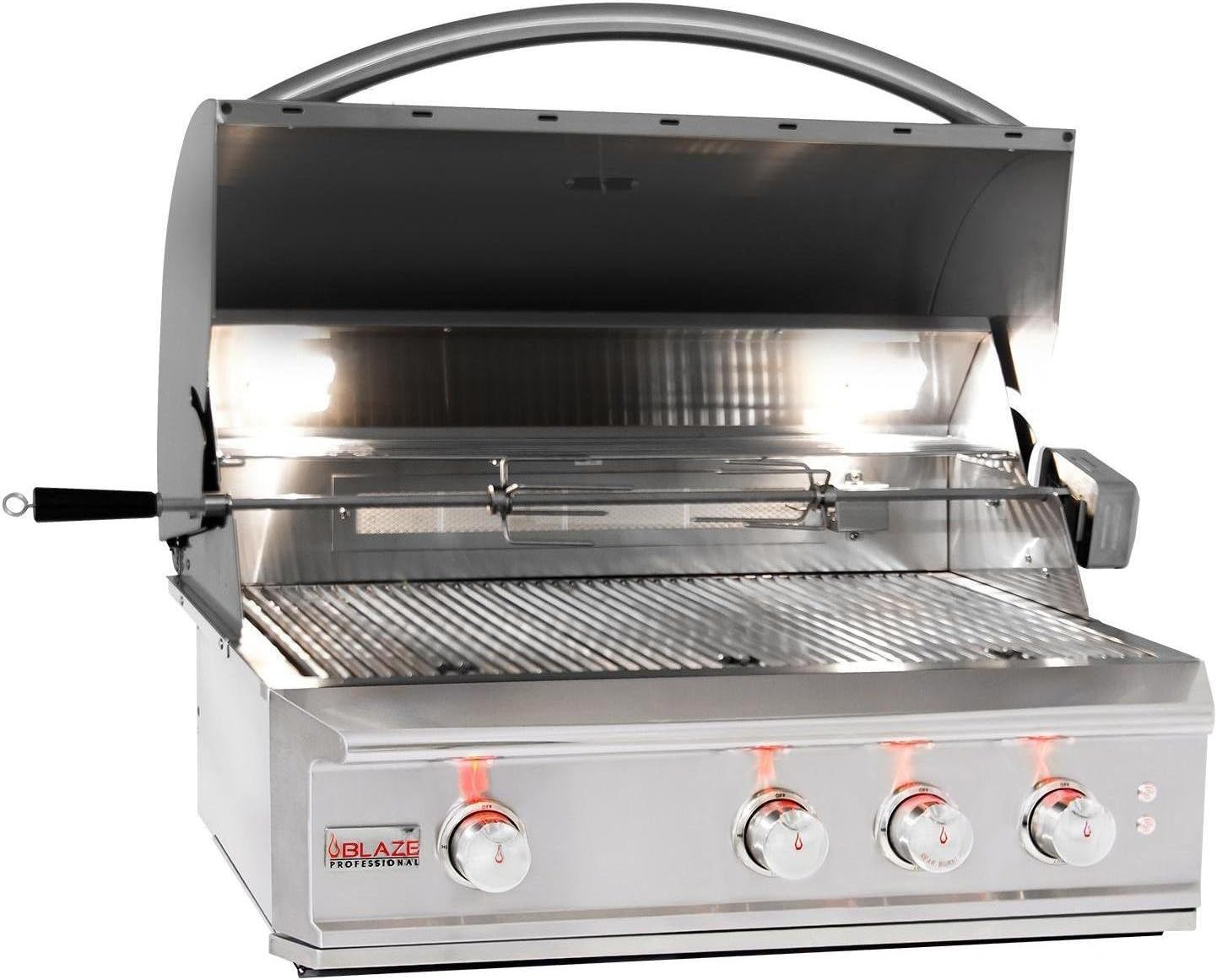 review Blaze BLZ-3PRO-LP Or BLZ-3PRO-NG 34 Inch Propane Or Natural Gas Built-In Grill with 3 H Burners Infrared Burner & Rotisserie Kit - With FREE Grill Cover (34