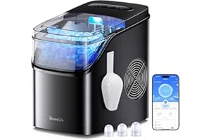 GoveeLife Smart Countertop Ice Maker, Portable Ice Machine with Voice Control, 9 Ice Cubes in 6 Minutes 3 Sizes, 26lbs/24Hrs,