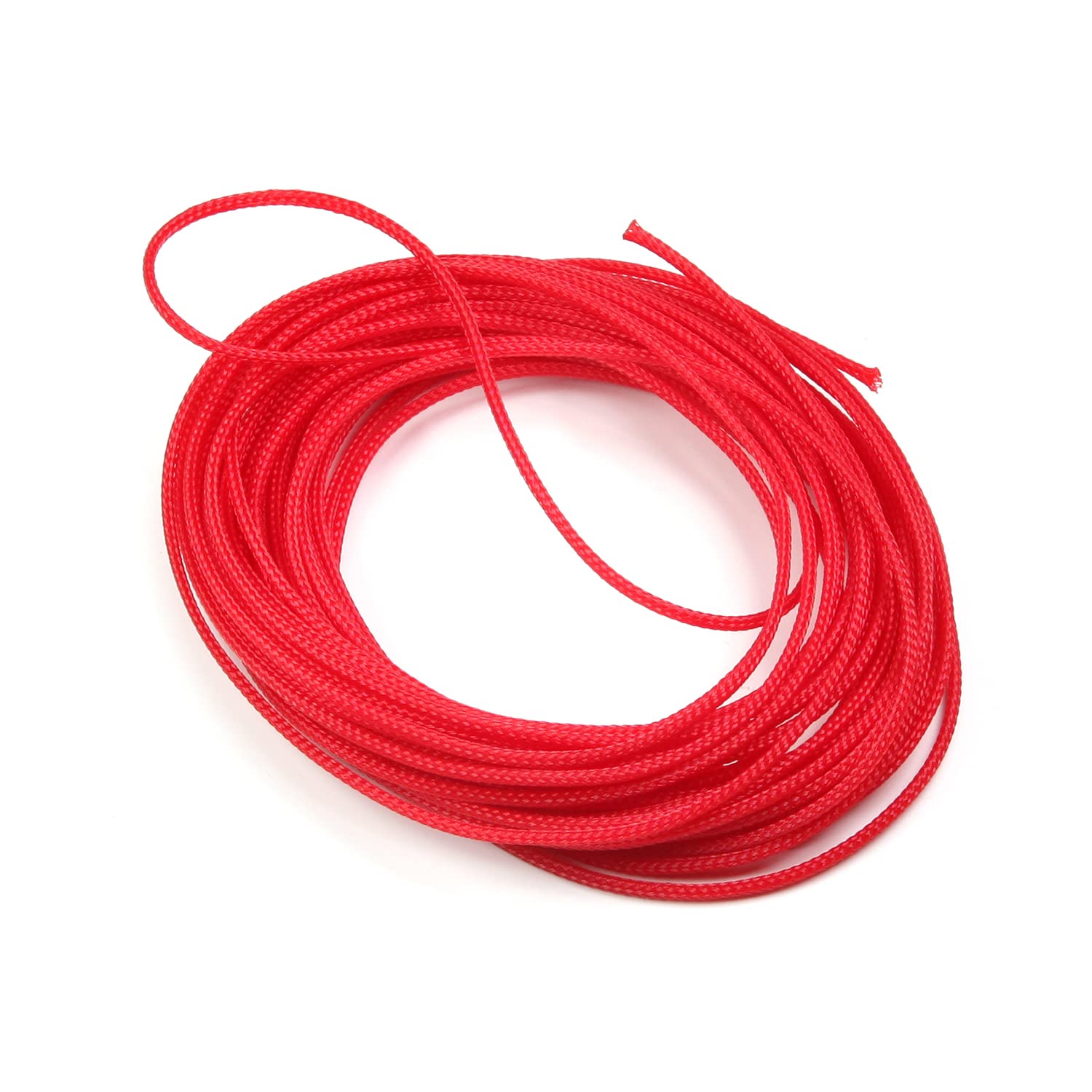 Othmro 32.8FT PET Braided Cable Sleeve, 3mm Width Wire Loom Sleeving and Organizer, Protect for TV, Audio, PC Cords from Pets Chewing Red 1pcs