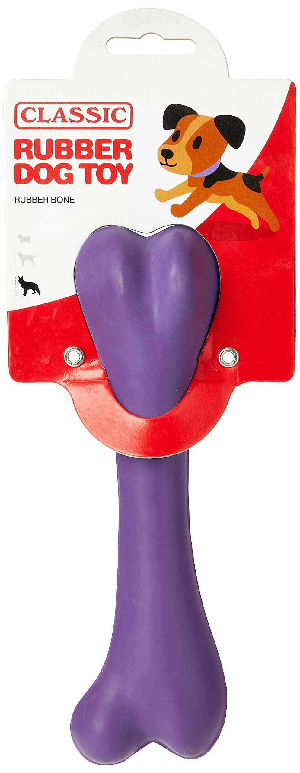 CLASSIC Pet Products for Dogs Solid Rubber Bone, Large, 200 mm, Purple