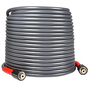 YAMATIC Flexible & Wear Plus Pressure Washer Hose 3200 PSI 50 FT X 1/4 INCH Non-Kink with (2) M22-14mm for Pressure Washer Hose Replacement