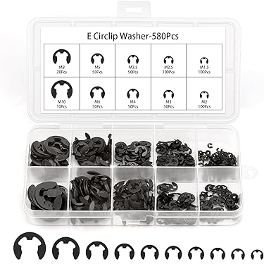 Roax 100pcs 304 Stainless Steel Fastener External Retaining Snap Ring