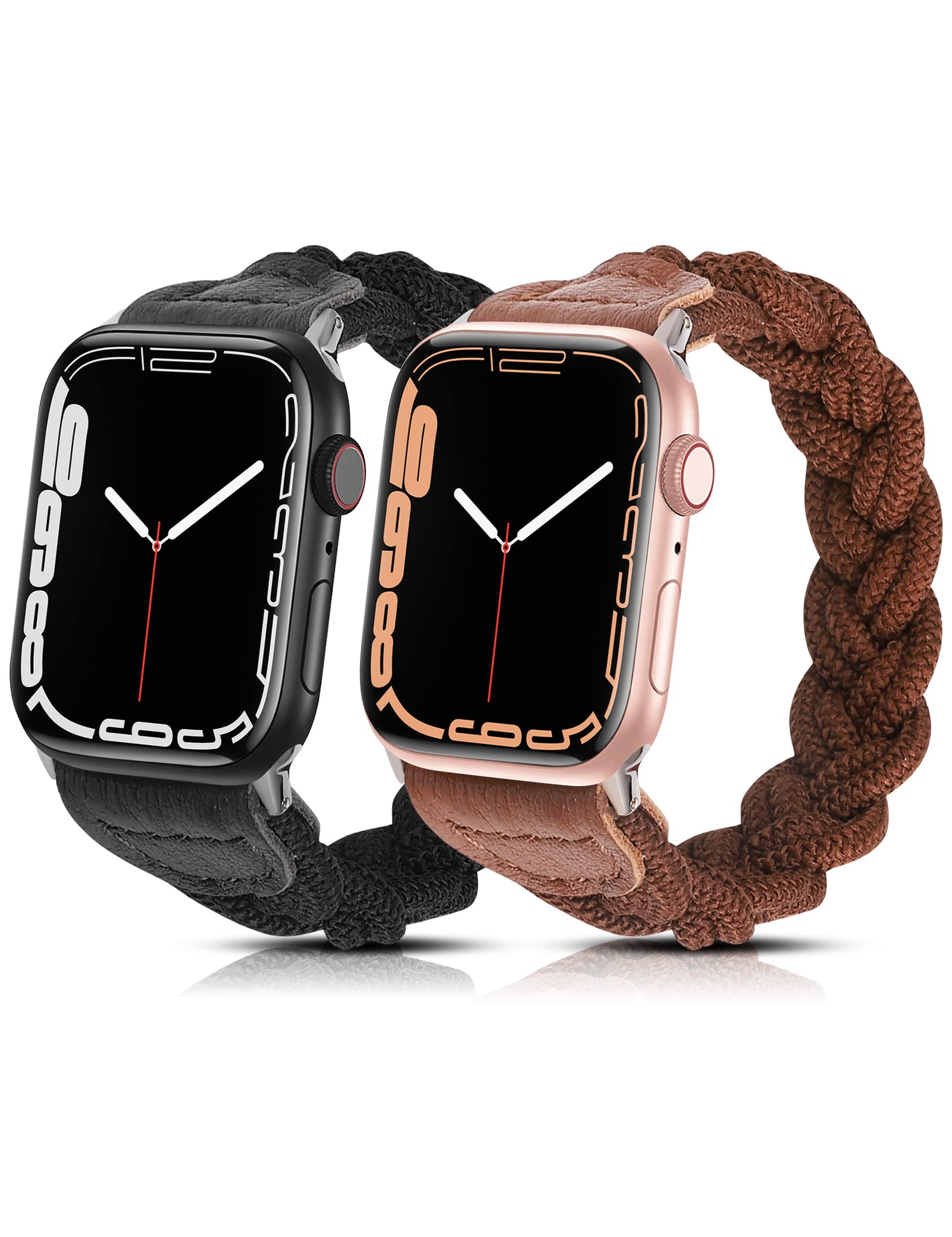 Wearlizer Stretchy Braided Band Compatible with Apple Watch Bands Women 38mm 40mm 41mm 42mm 44mm 45mm 46mm 49mm Slim Elastic Solo Loop Strap Woven for iWatch Series 11 10 9 8 7 6 5 4 3 SE/Ultra 3 2 1