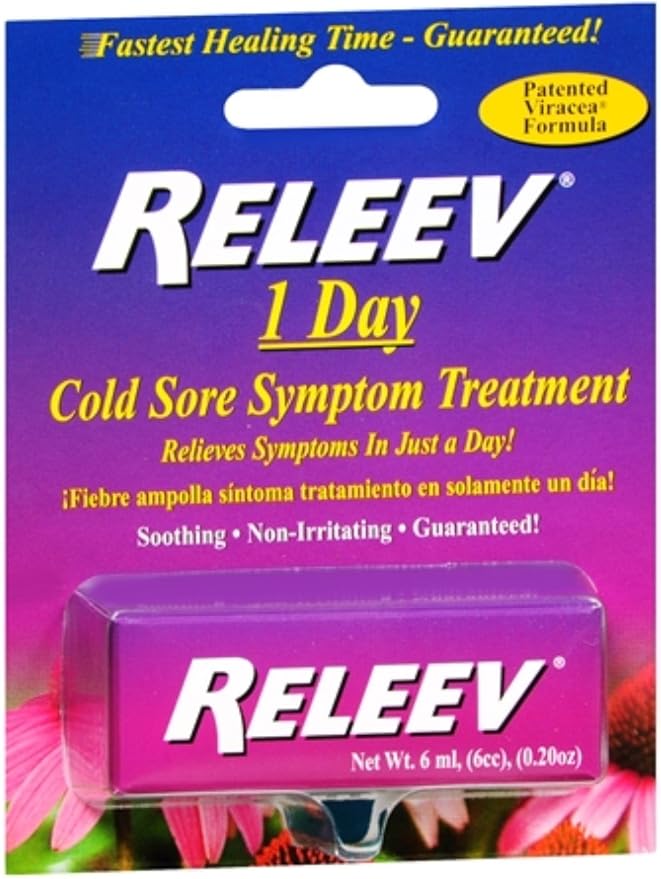 RELEEV 1 Day Cold Sore Treatment 6 mL (Pack of 3) Health