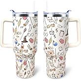 Lencenser 40 oz Tumbler with Handle and Straw Lid Leak Proof - 40 oz Insulated Tumbler for Christmas Birthday Gifts for Women Friend Daughter