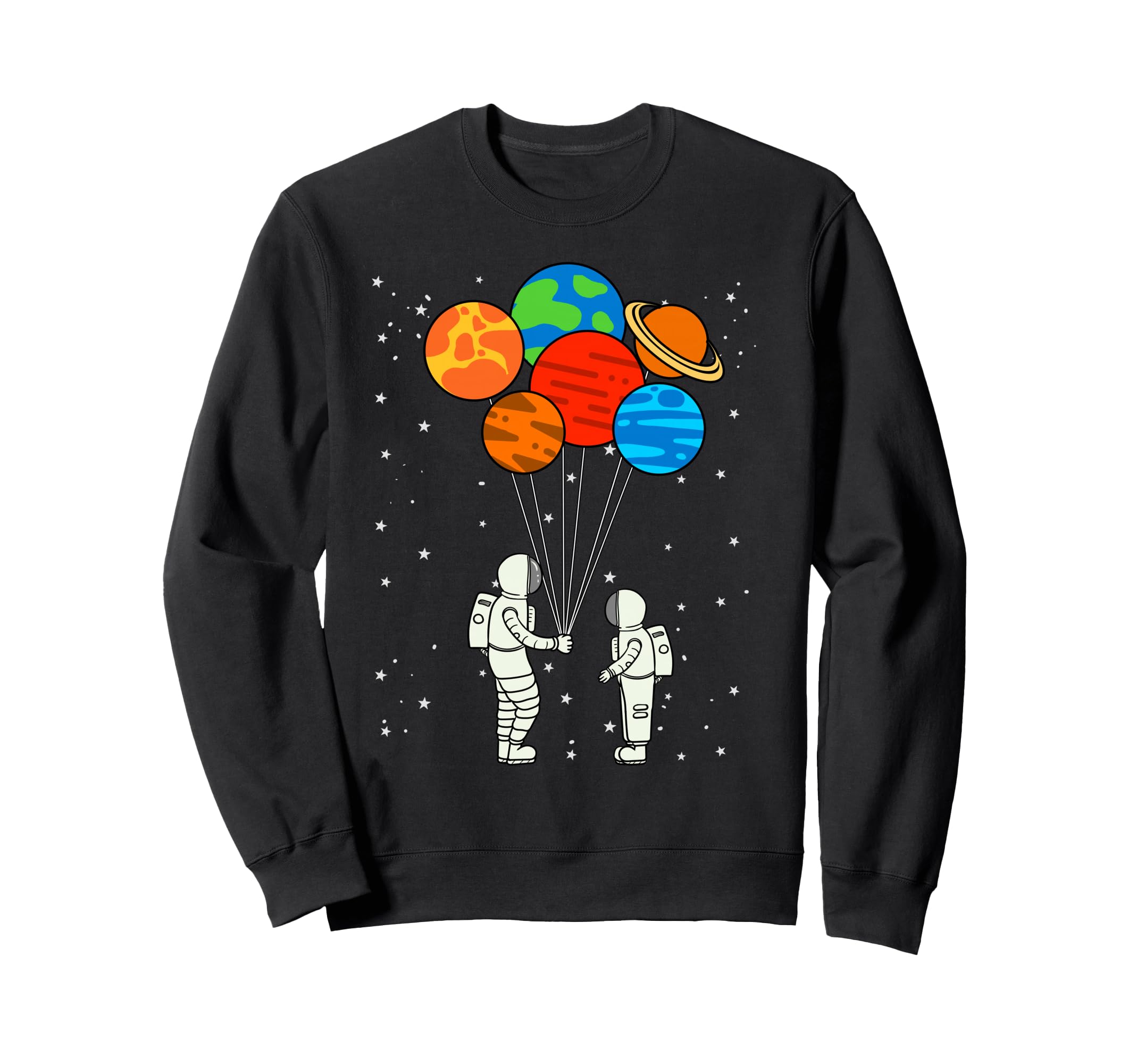 Planet Balloons Astronaut Planets Galaxy Outer Space Sweatshirt