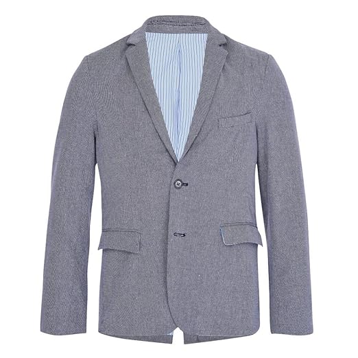 ALLBOW Grau Kariertes Sakko mit Ellenbogen-Patches optional, Baumwolle