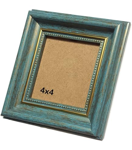 Amazon.com: Square Picture Frame 4x4 Photo Frame Blue Desktop
