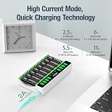 HiQuick 8-Slot LCD Battery Charger with 4 x 2800mAh AA and 4 x 1100mAh AAA Ni-MH view 5