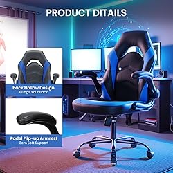 Ergonomic Gaming Chair with Adjustable PU Leather