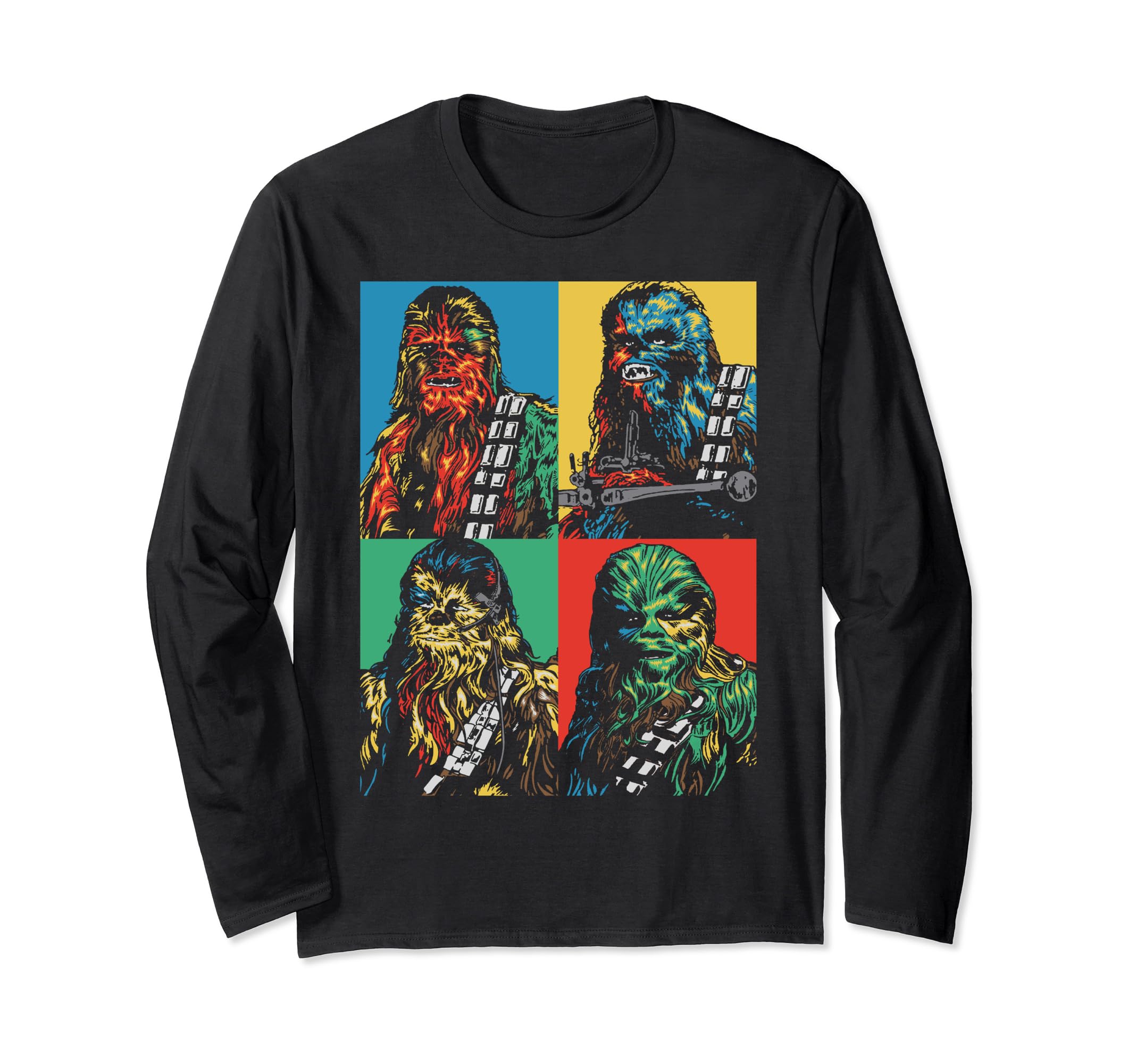 Star Wars Chewbacca Colorful Panel Portrait Long Sleeve T-Shirt