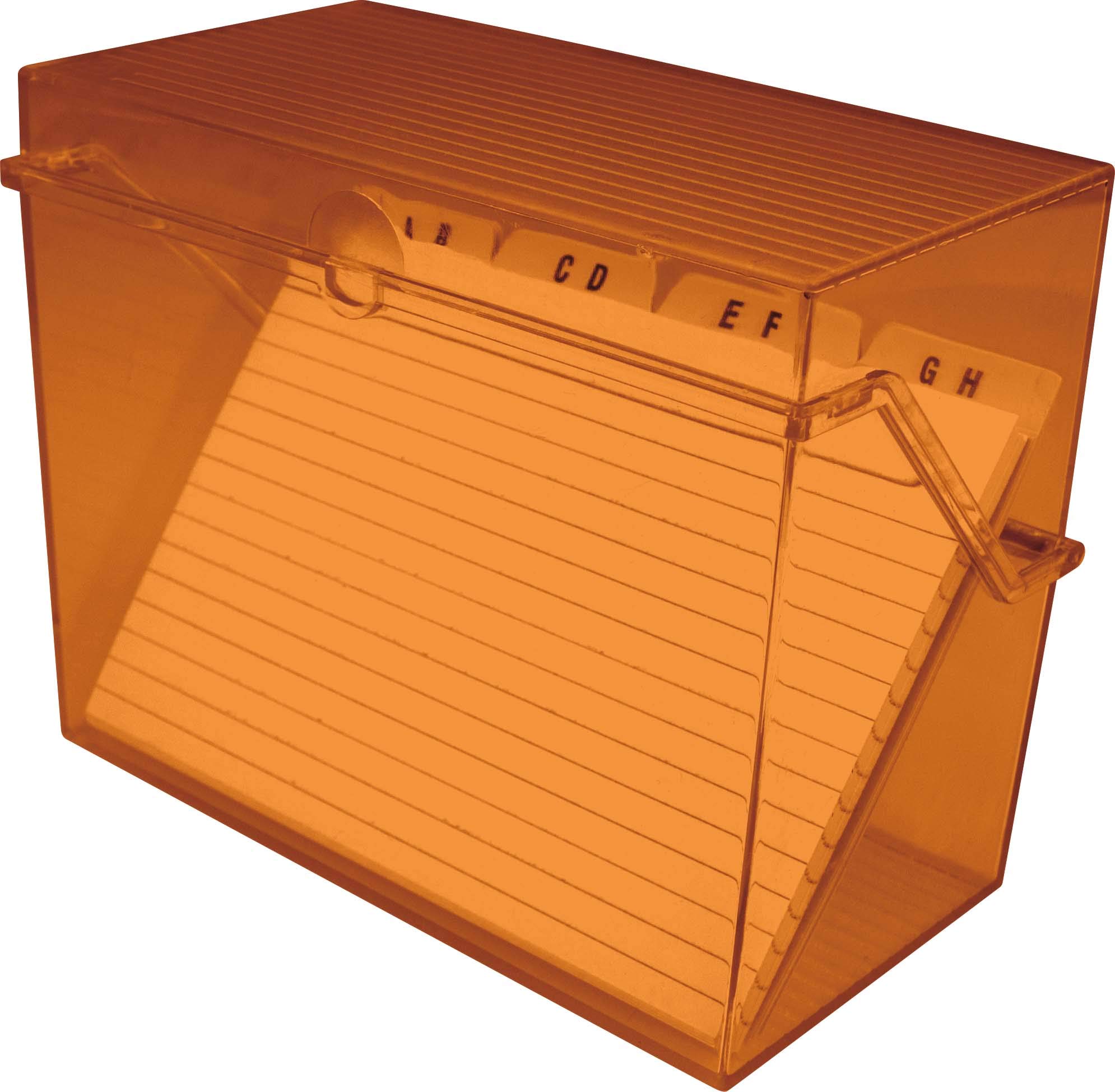 Card File Box A8 Orange Transparent