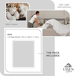Linen Home 100% Cotton Percale Weave Fitted