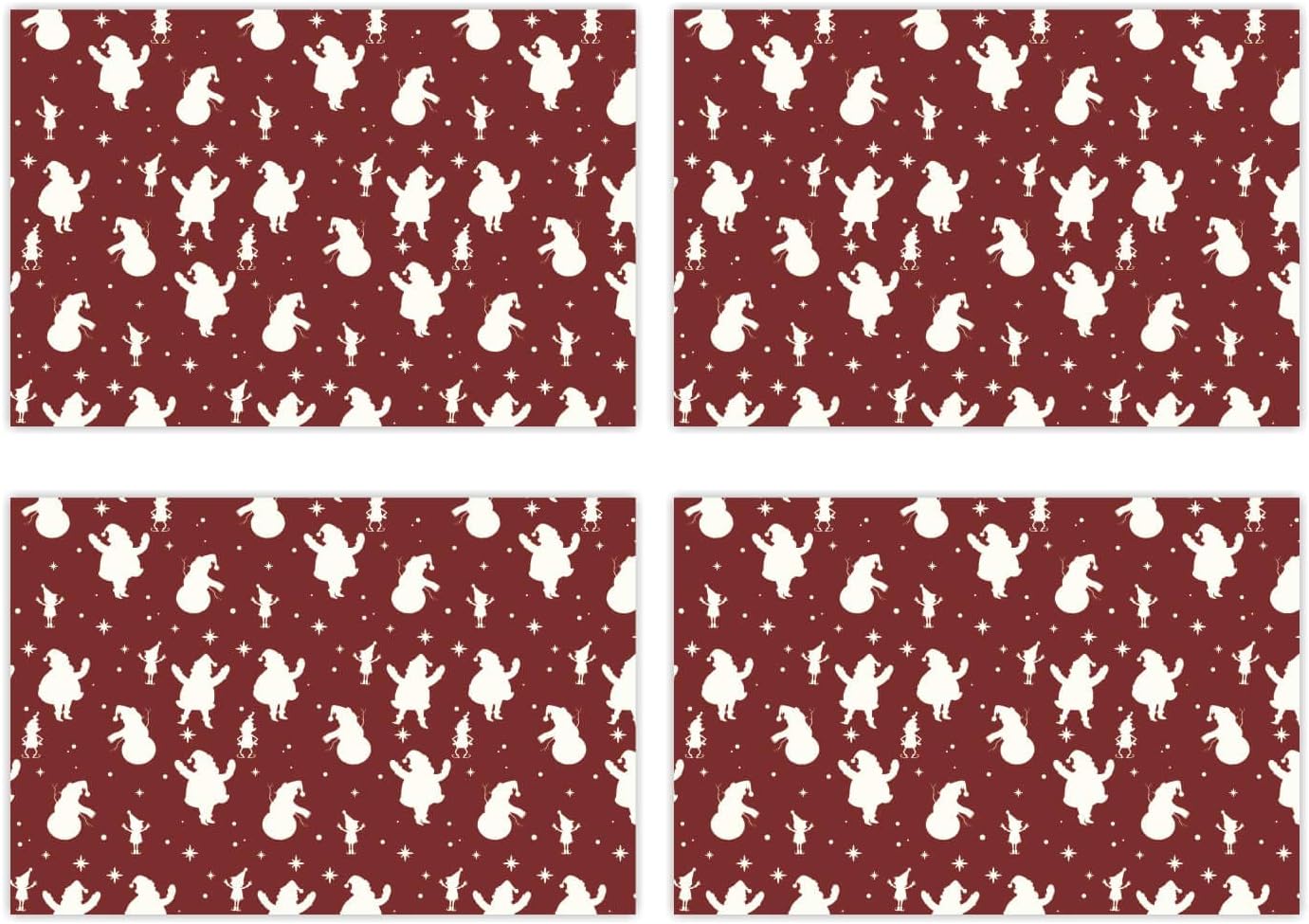 Yaya Cafe Christmas Decorations Table Place Mats Cloth Cover Santa Claus - 4 Mats