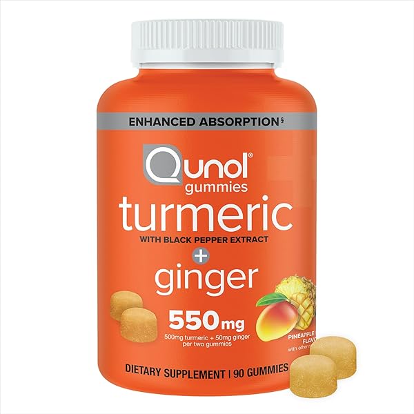 QUNOL TURMERIC AND GINGER WITH BLACK PEPPER GUMMIES,...