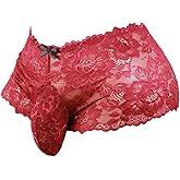 aishani Men's Lingerie Style Underwear - Soft Lace Pouch Briefs Panties,Breathable & Supportive for Everyday Wear