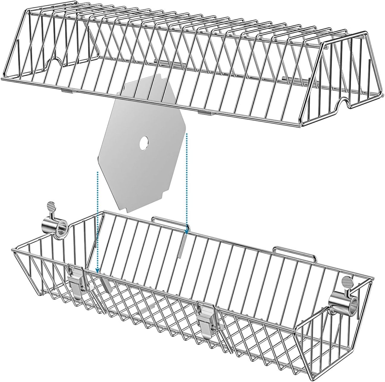 onlyfire 17-inch Stainless Steel Round Tumble Rotisserie Spit Rod Basket Fits for Any Grill : Garden & Outdoor