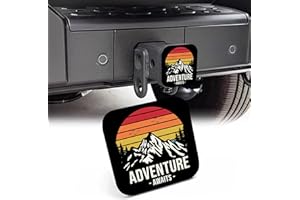 NITAHHHY Trailer Hitch Cover, Adventure Awaits with Colorful Sun 2 Inch Hitch Plug Covers Hitch Cover Tube Rubber Towing, Square Receiver Plug Cap for Cars Suvs Trucks
