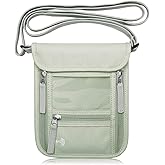 WALNEW Passport Holder Neck Pouch Travel Wallet for Women and Men, RFID Blocking Security Slim Traveling Wallet with Around Neck Lanyard Strap