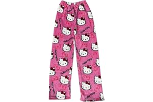GENERIC Kawaii Pajamas Women Fluffy Teen Girls Cute Cartoon Cat Flannel Pajama Bottoms Casual Pjs Pants (S-2XL)