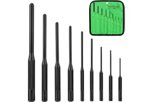 SWANLAKE GARDEN TOOLS SWANLAKE 9-Pieces Roll Pin Punch Set, Removing Repair Tool with Holder for Automotive, Watch Repair,Jewelry and Craft