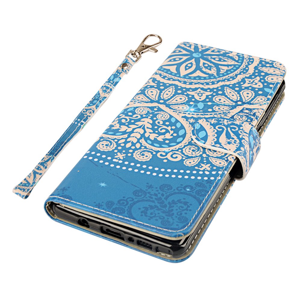 Galaxy Note 8 Case, MagicSky Galaxy Note8 Wallet Case, Premium PU Leather Wristlet Flip Case Cover with Card Slots & Stand for Samsung Galaxy Note8 - Flower2