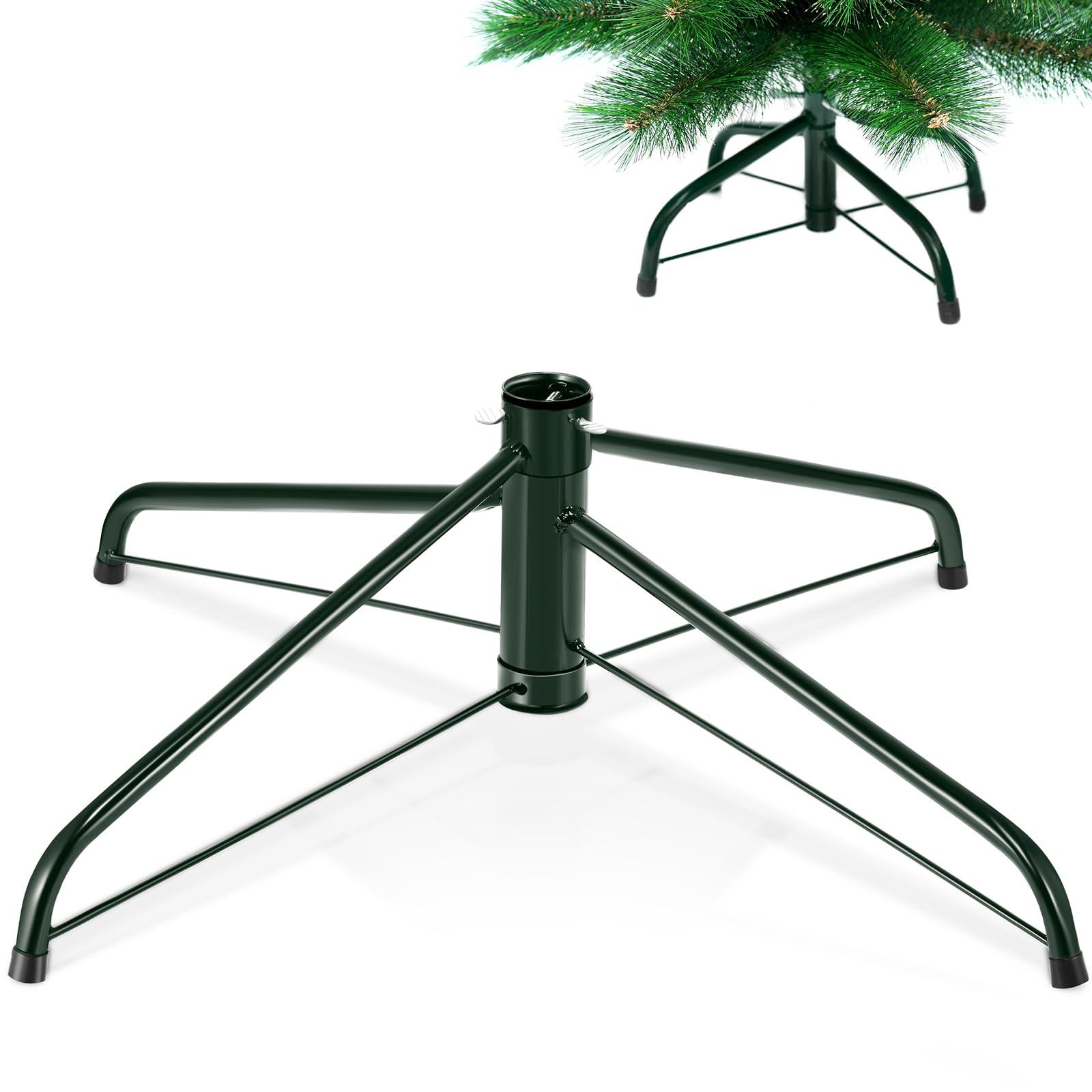 Photo 1 of Roowest Replacement Christmas Tree Stand for Artificial Trees, Universal Metal Christmas Tree Base Folding Artificial Xmas Holder(Green,16 Inch)