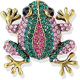 Vintage Crystal Frog Brooch Multicolored Rhinestone Frog Brooch Cute Metal Colored Diamond Animal Broochs Green Broochs Clothing Bag Hat Dress Jewelry for Men and Women