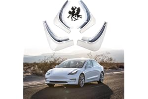 Wocch Mud Flaps for Tesla Model 3 2016-2023 Splash Guards Front Rear Fender Protection Mudflaps No Need to Drill Holes (Set of 4, White)
