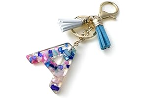 Fario Alphabet Initial Letter A-Z Keychains for Women Tassel Pendant Key Ring for Purse Handbags Women Girl