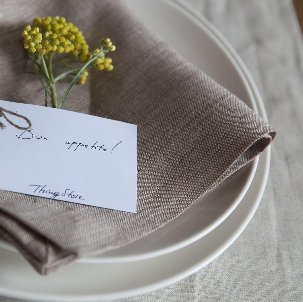 Handmade Brown Linen Napkins Set of 2, Cloth Napkins, Table Mats, Vintage Napkins, Table Placemats, Linen Napkins, Table Napkins