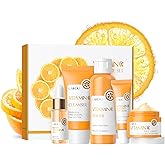 LAIKOU Skin Care Set Vitamin C Women Beauty Gift Sets Skin Care Kit with Cleanser, Toner, Serum, Eye Cream, Face Cream Travel Kit for Women Teen Girls Mom Daughter Birthday TSA-friendly Sizes 5pcs