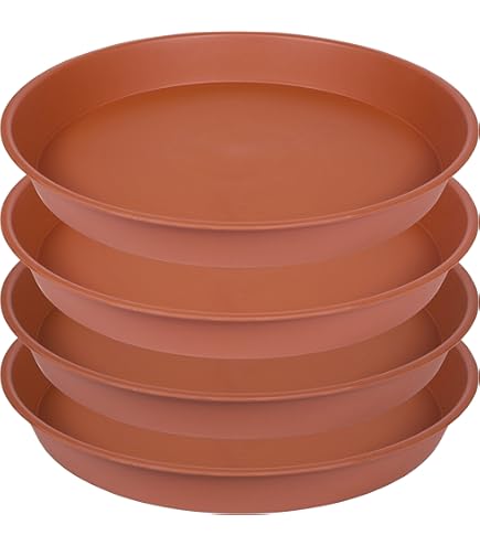 Lot De 12 Soucoupes Pour Plantes Rondes 45 Cm - Résistantes Aux Intempéries - Protègent Sols Et Tables - Polypropylène Noir - 2