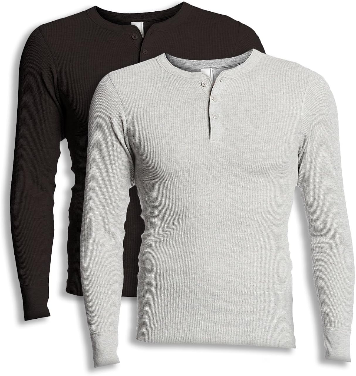 Hanes 25440 Men's XTemp Thermal Longsleeve Henley Top XLarge 1 Black