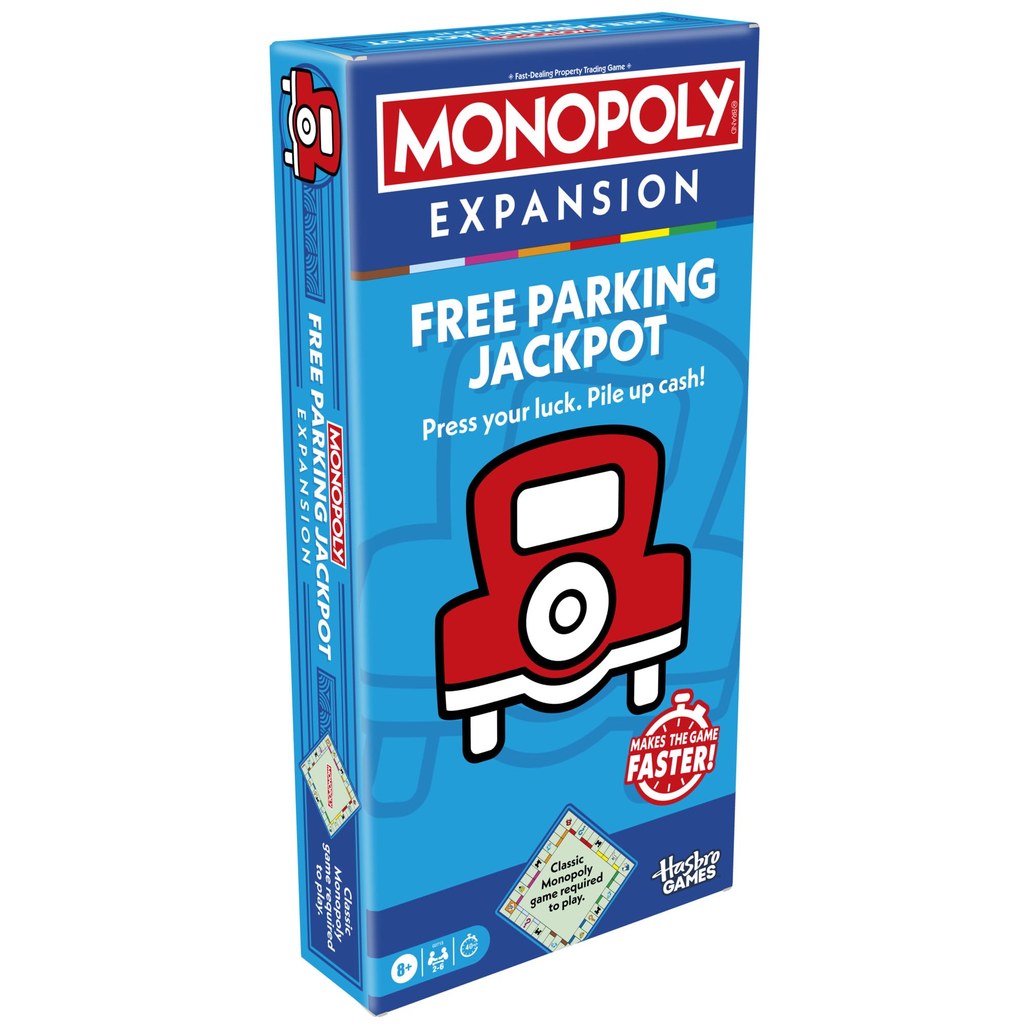 Monopoly Free Parking Jackpot Expansion | Add More Fun to Classic Monopoly Game and Play Faster | Ages 8+ | 2-6 Players | 40 Mins. | Family Board Games
