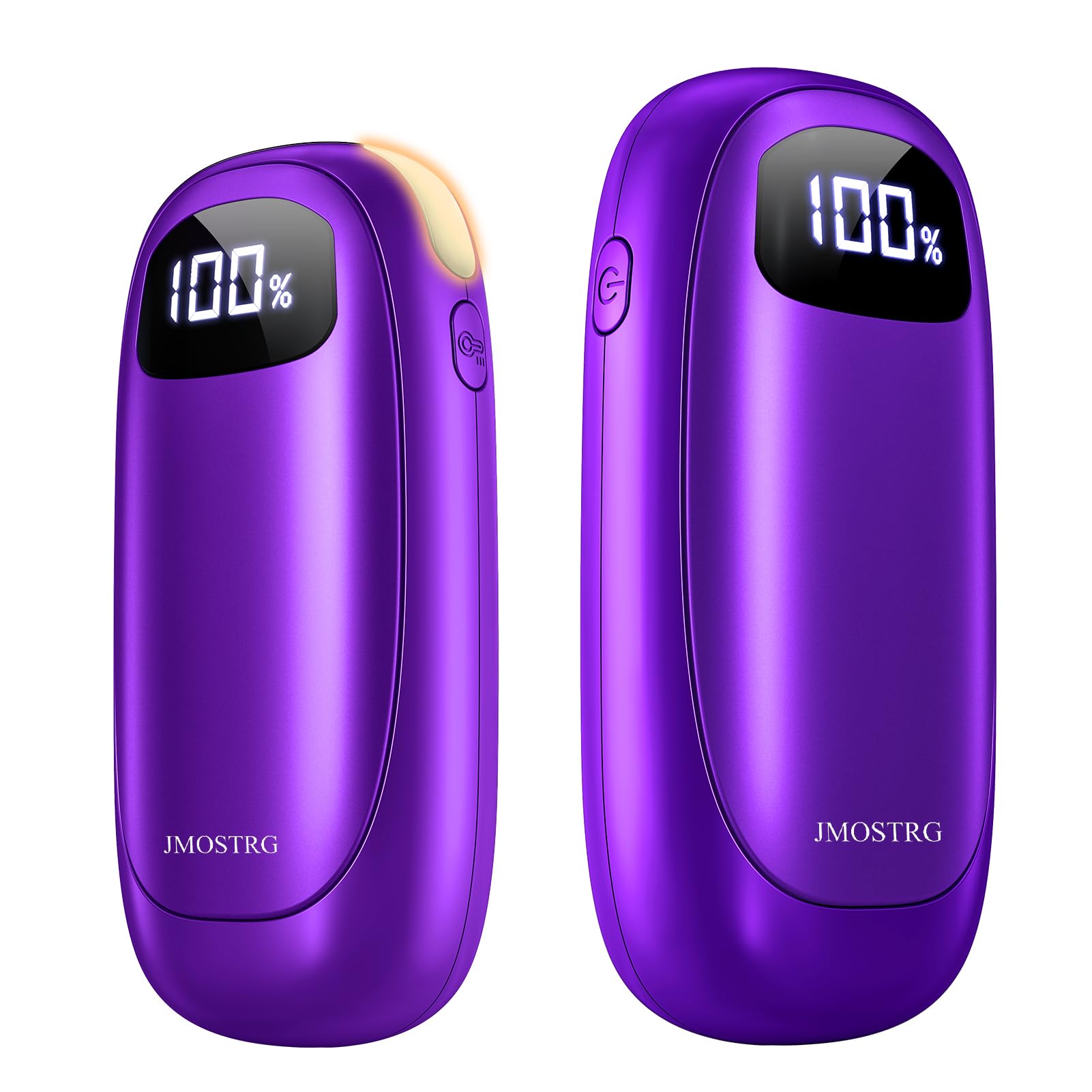 Hand Warmers Rechargeable 2 Pack, Electric Dual-Sided Heating with LED Display & Flashlight, Max 127℉, 13Hrs Long Lasting Pocket Heater for Raynauds, Hunting Essentials, Golf Gifts for Men Women Image