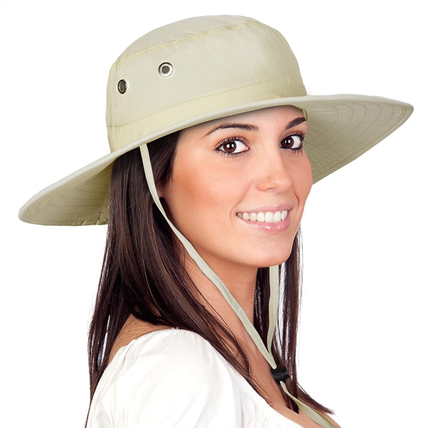 Waterproof Sun Hat Outdoor Wide Brim Bucket Boonie Cap for Safari Hiking Fishing: Clothing